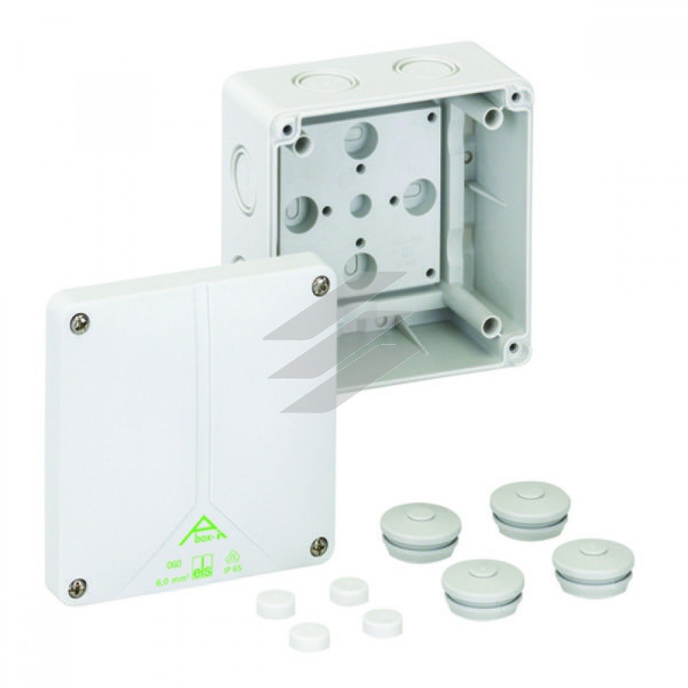 Розподільча коробка Abox-i 060-L (110х110х67), порожня, полікарбонат, метрич. введеня-9 місць (6-М20/М25, 1-М20, 2-М16 на днищі), IP65, Spelsberg